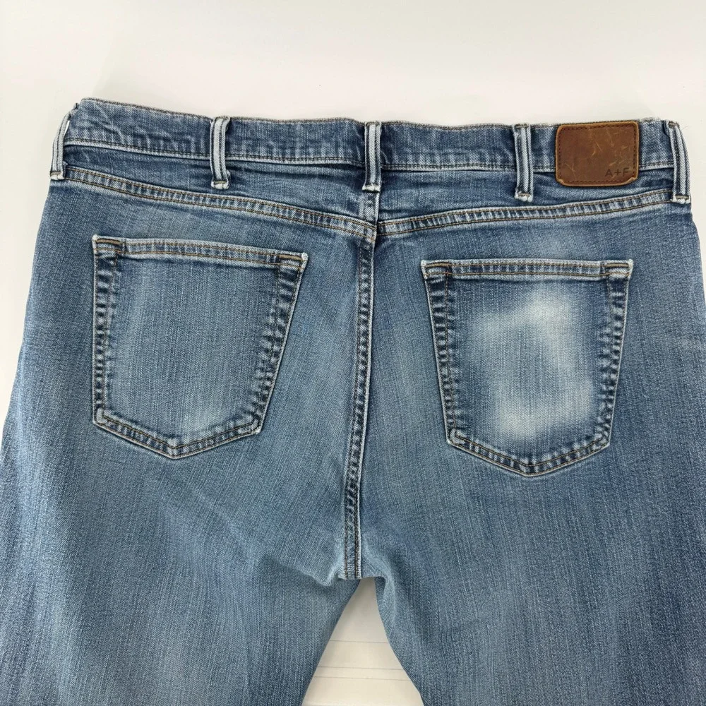 Abercrombie & Fitch Kilby Boot Jeans Mens 38x32 Blue Stretch Medium Wash Denim